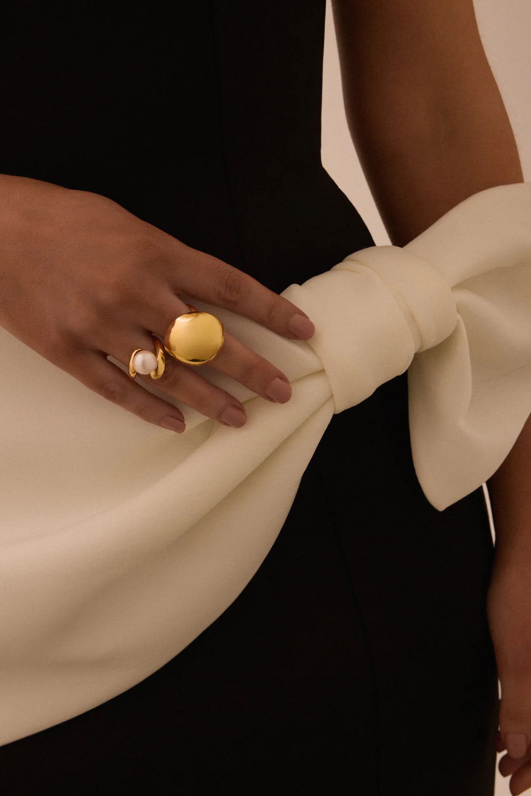 ARIA PEARL RING, 14K Gold Plating