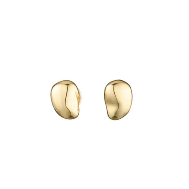 FAVA PICCOLA STUDS, 14K Gold Plating