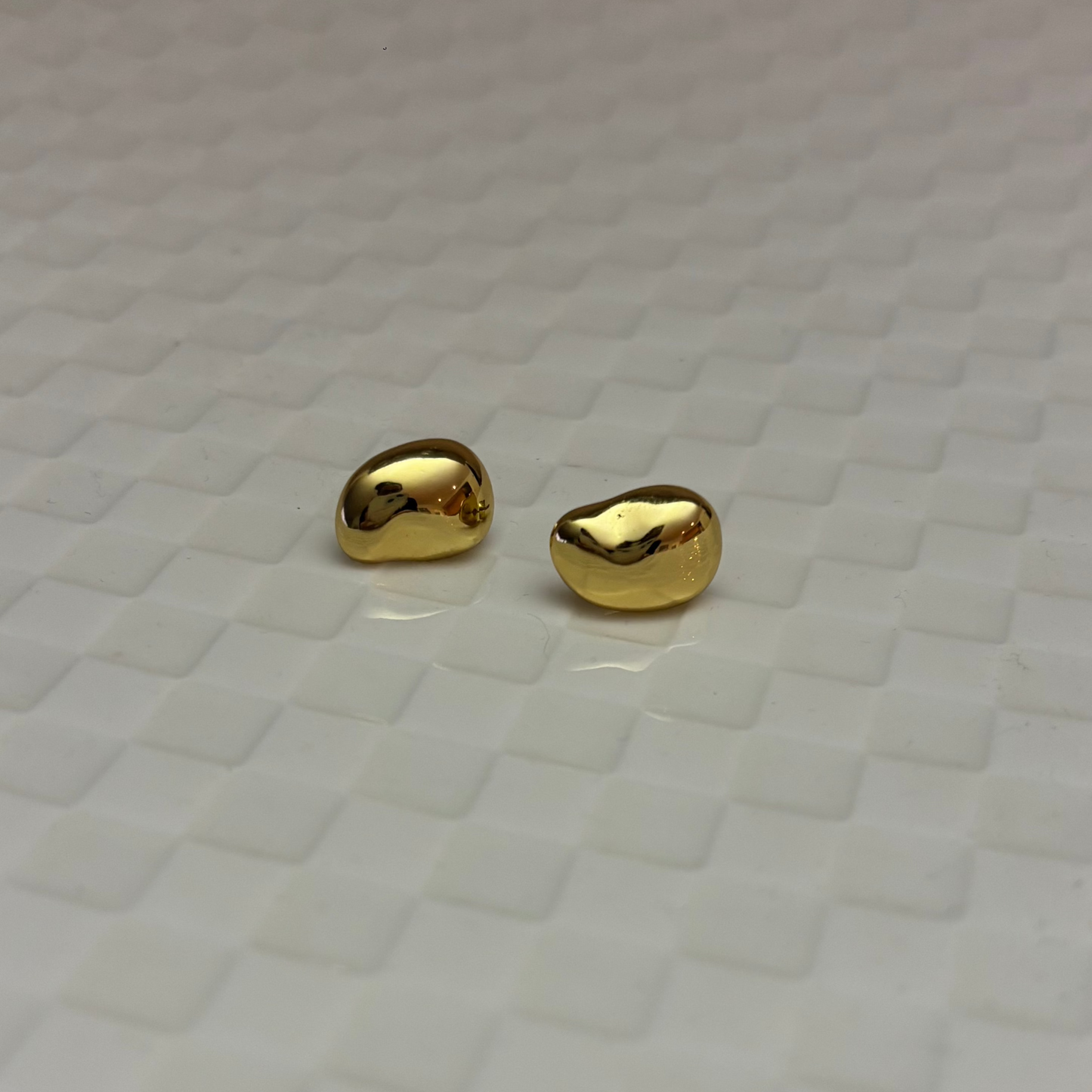 FAVA PICCOLA STUDS, 14K Gold Plating