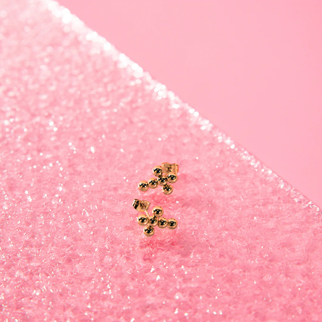 Cross stud (gold)