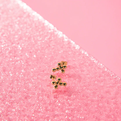 Cross stud (gold)