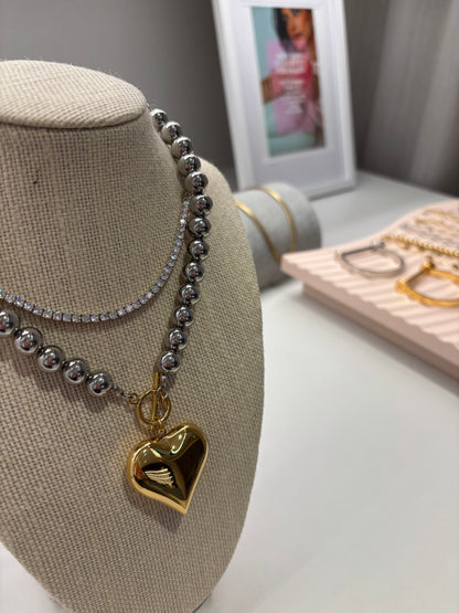 Diamond tennis necklace (sterling silver)