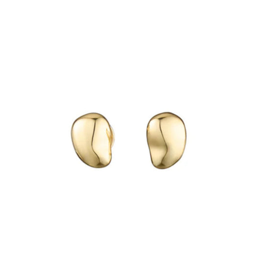 FAVA PICCOLA STUDS, 14K Gold Plating