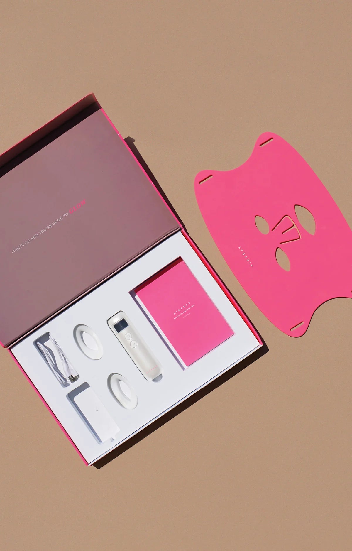 Bright On LED Face Mask + FREE Canvas Tote Bag - Pink