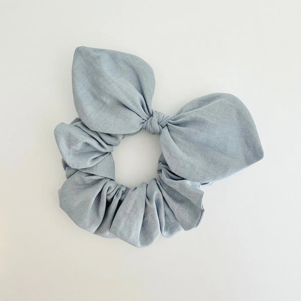 Bow Scrunchie - Linen Powder Blue