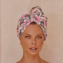RIVA Hair Towel Wrap in Pink Camouflage